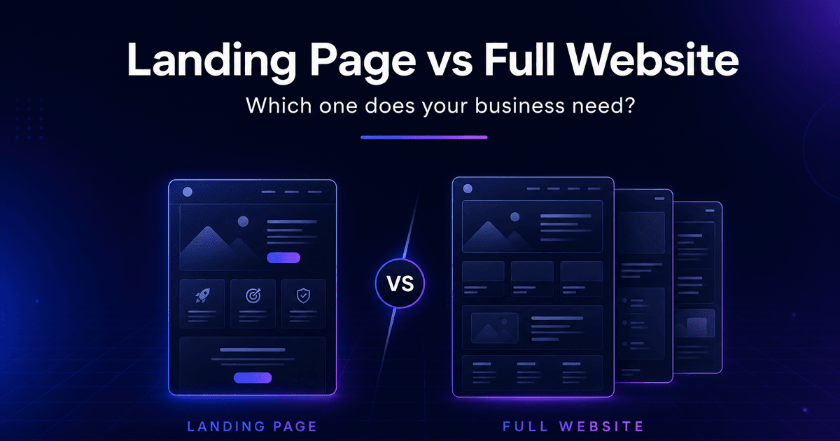 Landing Page vs Full Website: Which Do You Need First?